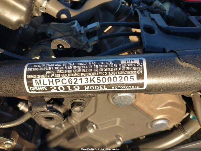 2019 HONDA CBR500 MLHPC6213K5000205 Photo 9