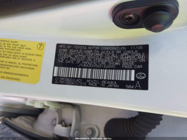 2006 LEXUS ES 330 JTHBA30G565162690 Photo 8