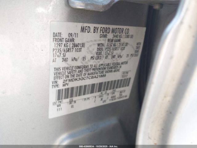 2012 FORD EDGE 2FMDK3GC7CBA21889 Photo 8