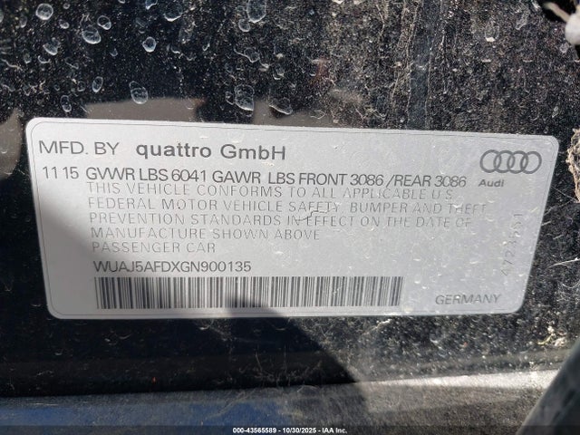 2016 AUDI S8 WUAJ5AFDXGN900135 Photo 8