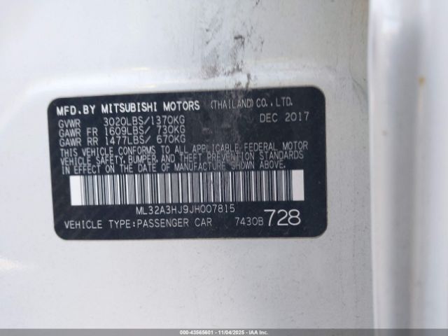 2018 MITSUBISHI MIRAGE ML32A3HJ9JH007815 Photo 8