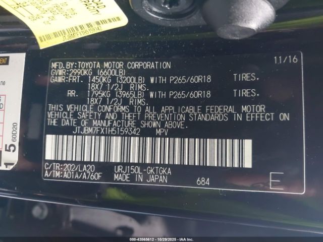 2017 LEXUS GX 460 JTJBM7FX1H5159342 Photo 8