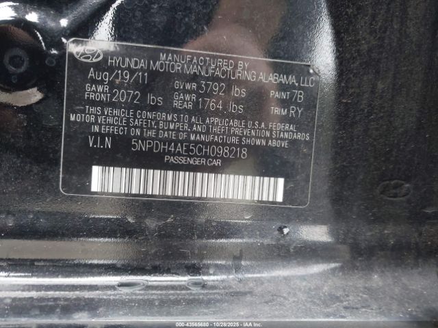 2012 HYUNDAI ELANTRA 5NPDH4AE5CH098218 Photo 8