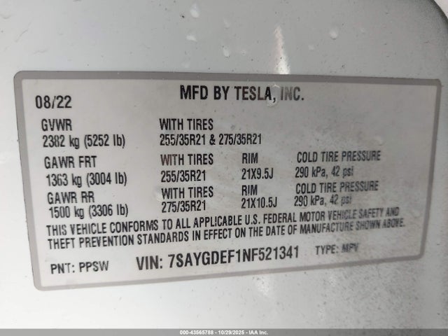 2022 TESLA MODEL Y 7SAYGDEF1NF521341 Photo 8