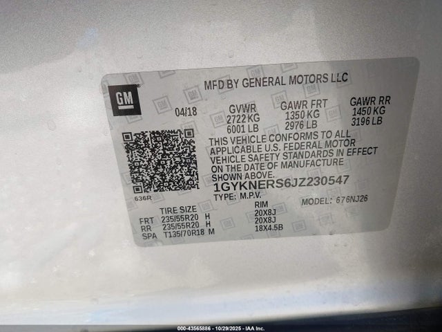 2018 CADILLAC XT5 1GYKNERS6JZ230547 Photo 8