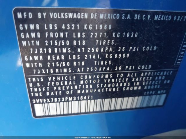 2023 VOLKSWAGEN TAOS 3VVEX7B23PM318471 Photo 8