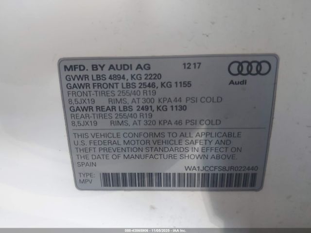 2018 AUDI Q3 WA1JCCFS8JR022440 Photo 8
