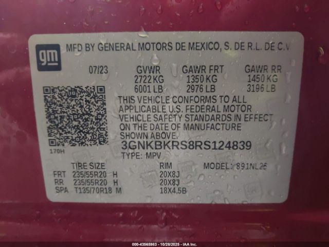 2024 CHEVROLET BLAZER 3GNKBKRS8RS124839 Photo 8