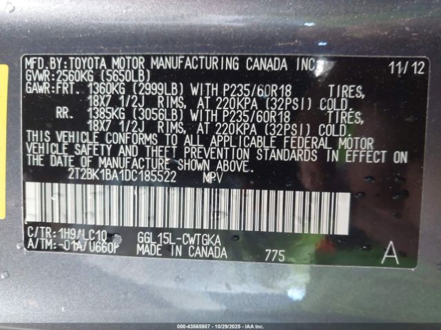 2013 LEXUS RX 350 2T2BK1BA1DC185522 Photo 8