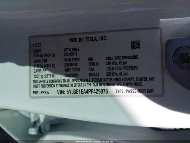 2023 TESLA MODEL 3 5YJ3E1EA4PF429076 Photo 8