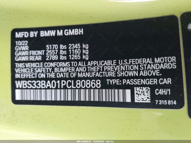 2023 BMW M4 WBS33BA01PCL80868 Photo 8