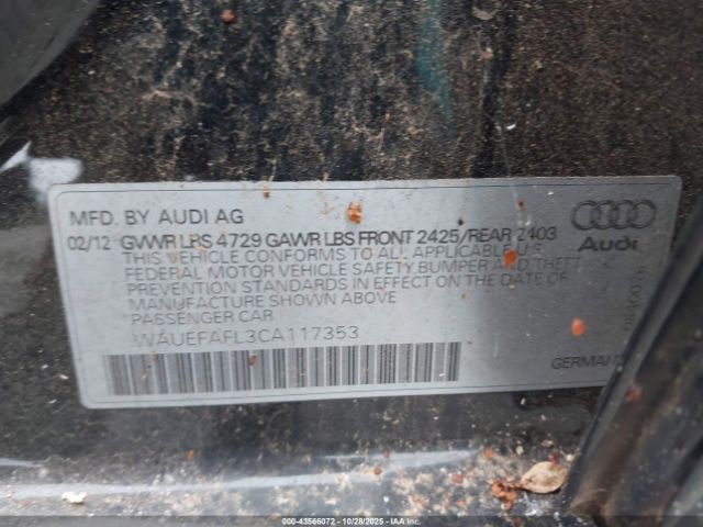 2012 AUDI A4 WAUEFAFL3CA117353 Photo 8