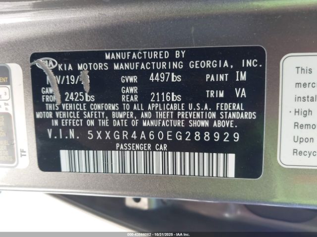 2014 KIA OPTIMA 5XXGR4A60EG288929 Photo 8