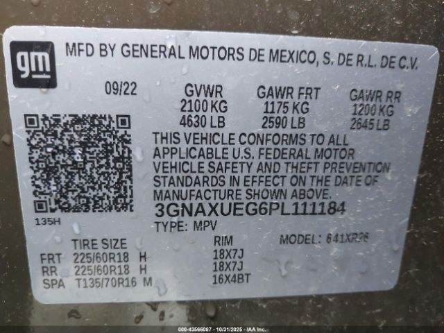 2023 CHEVROLET EQUINOX 3GNAXUEG6PL111184 Photo 8