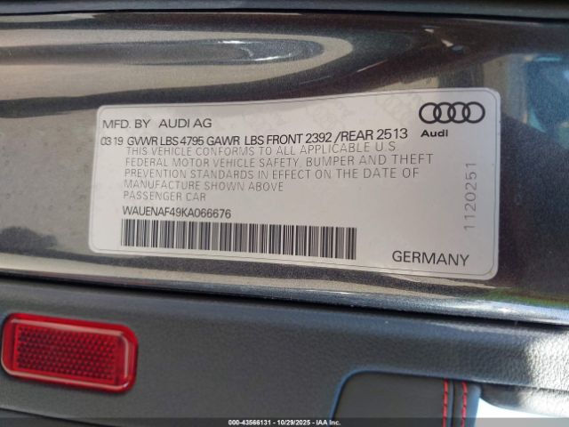 2019 AUDI A4 WAUENAF49KA066676 Photo 8