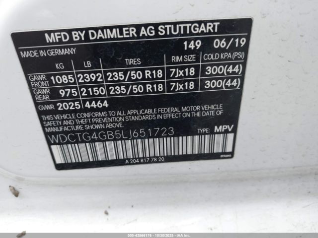 2020 MERCEDES-BENZ GLA 250 WDCTG4GB5LJ651723 Photo 8