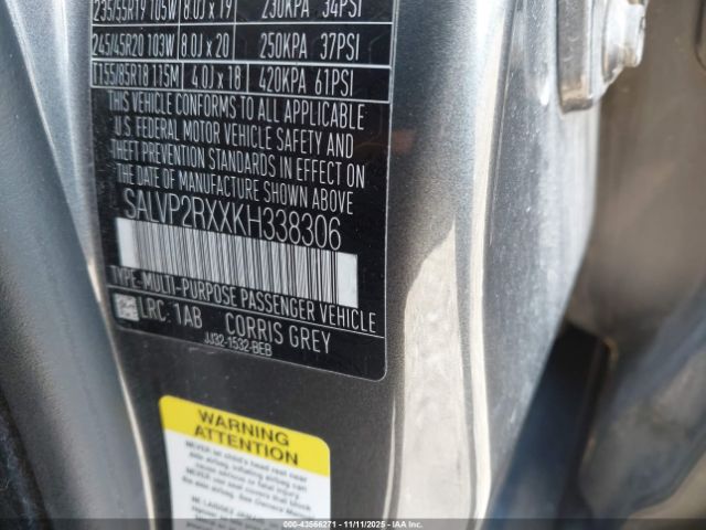 2019 LAND ROVER RANGE ROVER EVOQUE SALVP2RXXKH338306 Photo 8