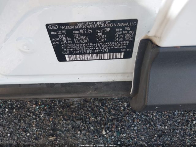 2017 HYUNDAI SANTA FE SPORT 5NMZT3LB9HH027478 Photo 8