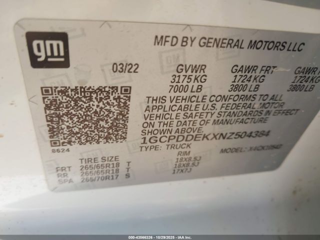 2022 CHEVROLET SILVERADO 1500 1GCPDDEKXNZ504384 Photo 8