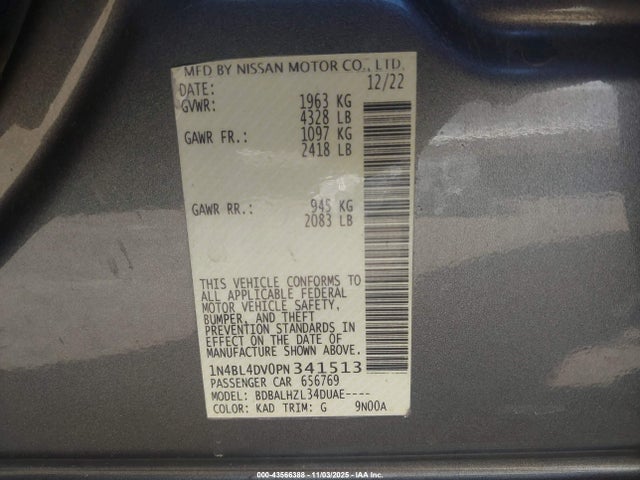 2023 NISSAN ALTIMA 1N4BL4DV0PN341513 Photo 8