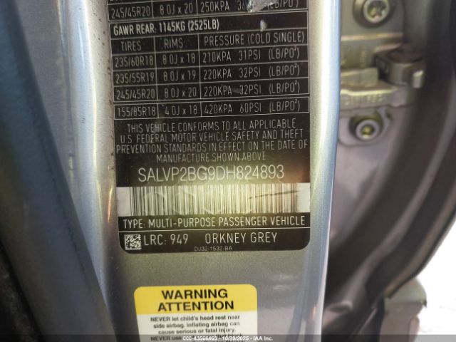 2013 LAND ROVER RANGE ROVER EVOQUE SALVP2BG9DH824893 Photo 8