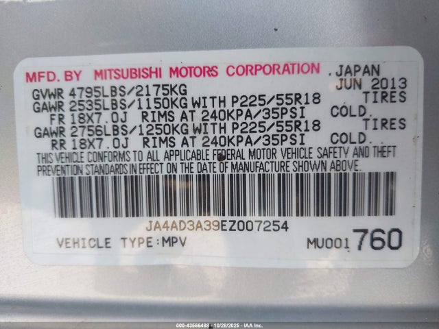 Mitsubishi Outlander Se 2014 JA4AD3A39EZ007254 Image 9