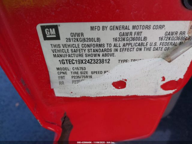 2004 GMC SIERRA 1500 1GTEC19X24Z323812 Photo 8