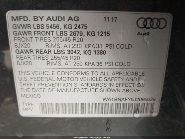 2018 AUDI Q5 WA1BNAFY5J2096639 Photo 8