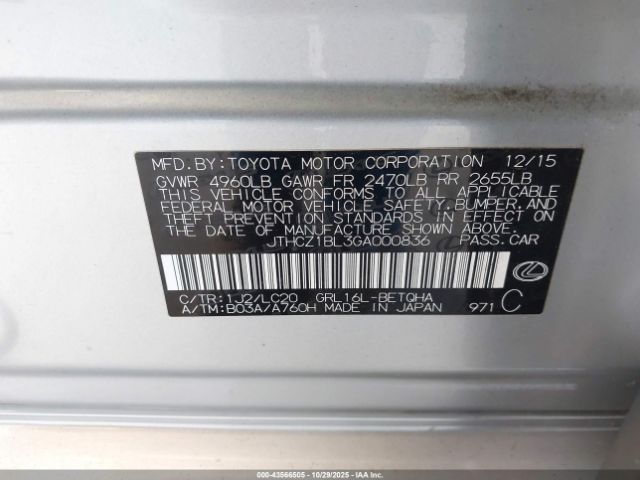 2016 LEXUS GS 350 JTHCZ1BL3GA000836 Photo 8