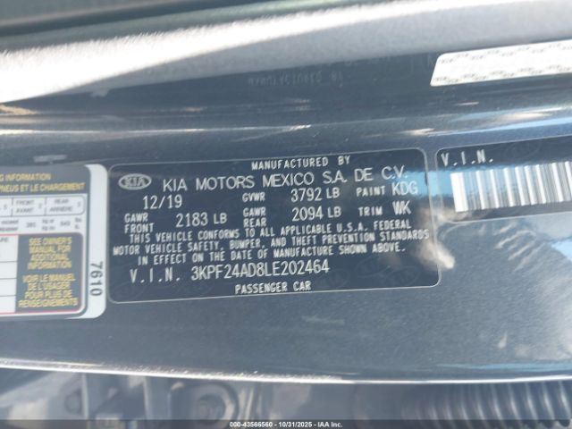 2020 KIA FORTE 3KPF24AD8LE202464 Photo 8