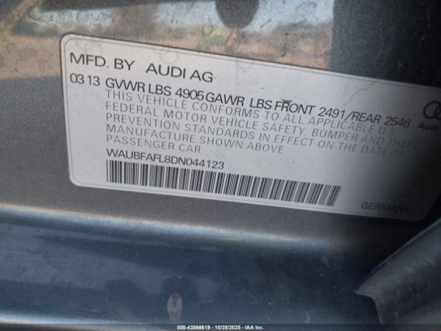 2013 AUDI A4 WAUBFAFL8DN044123 Photo 8