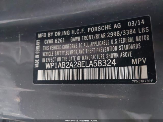 2014 PORSCHE CAYENNE WP1AB2A28ELA58324 Photo 8