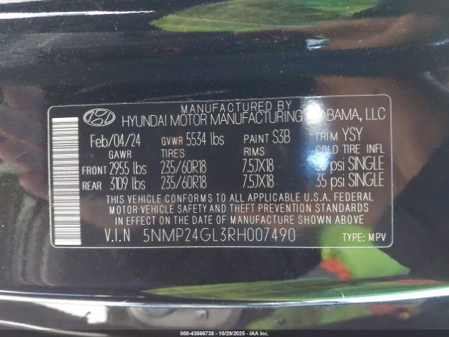 2024 HYUNDAI SANTA FE 5NMP24GL3RH007490 Photo 8