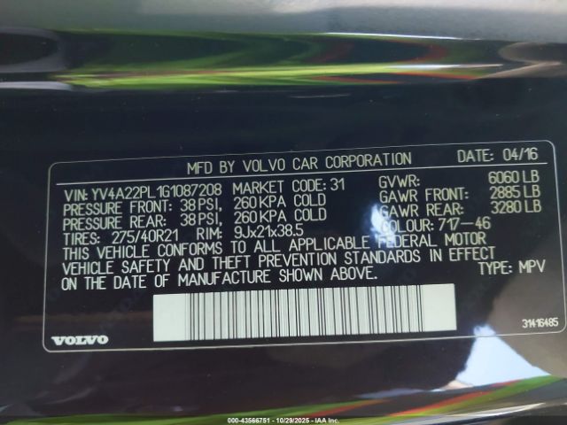 2016 VOLVO XC90 YV4A22PL1G1087208 Photo 8