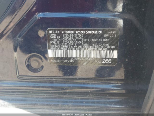 2018 MITSUBISHI OUTLANDER JA4AD2A33JZ054607 Photo 8