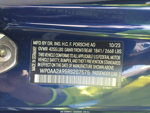 2024 PORSCHE 911 WP0AA2A95RS207575 Photo 8