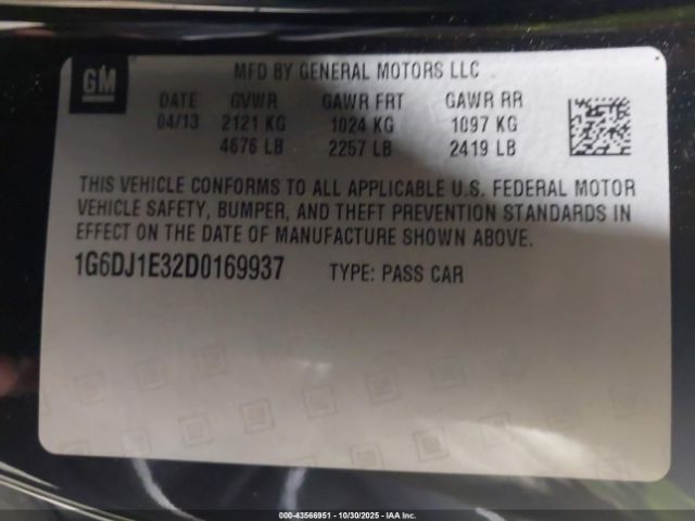 2013 CADILLAC CTS 1G6DJ1E32D0169937 Photo 8
