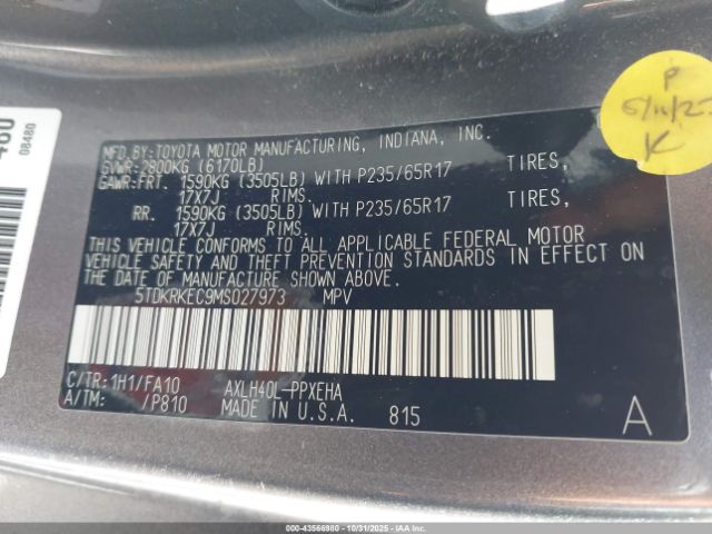 2021 TOYOTA SIENNA 5TDKRKEC9MS027973 Photo 8