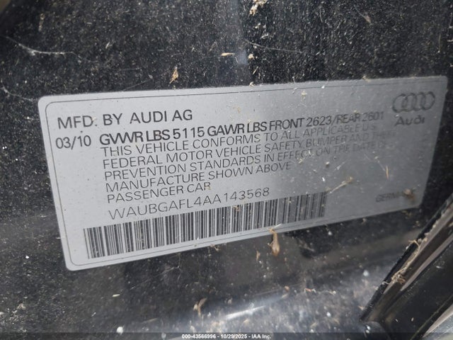2010 AUDI S4 WAUBGAFL4AA143568 Photo 8