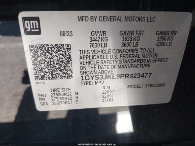 2023 CADILLAC ESCALADE ESV 1GYS3JKL9PR423477 Photo 8