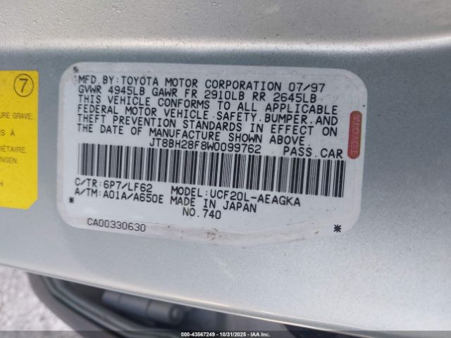 1998 LEXUS LS 400 JT8BH28F8W0099762 Photo 8