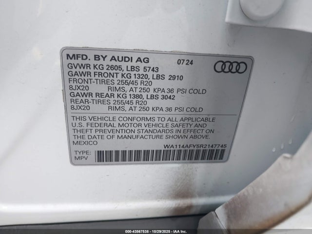 2024 AUDI SQ5 SPORTBACK WA114AFY5R2147745 Photo 8