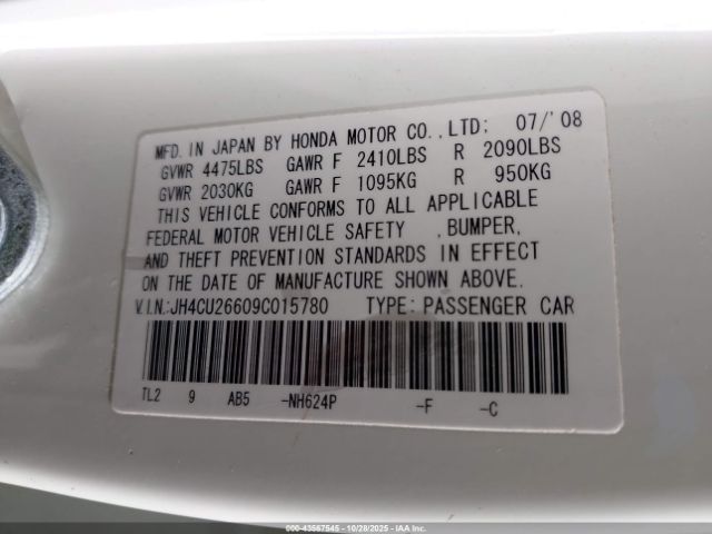 2009 ACURA TSX JH4CU26609C015780 Photo 8