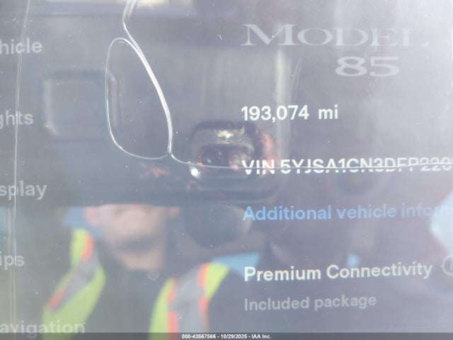 Aukcja sprzedaży 2013 Tesla Model S, vin: 5YJSA1CN3DFP22010, numer aukcji: 43567566