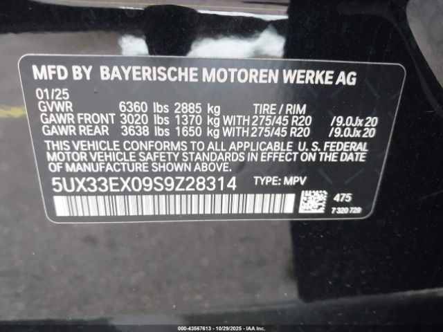 2025 BMW X6 5UX33EX09S9Z28314 Photo 8