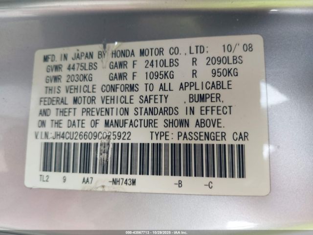 2009 ACURA TSX JH4CU26609C025922 Photo 8
