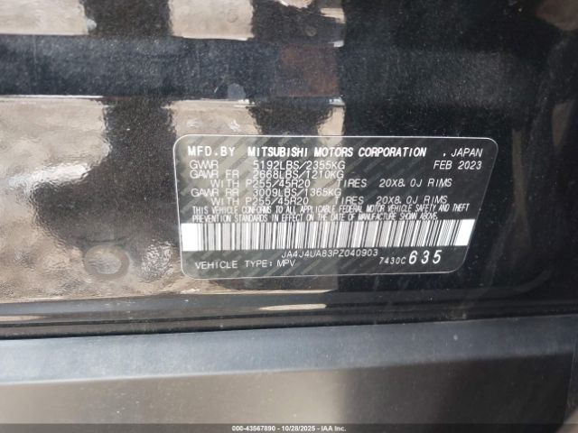 2023 MITSUBISHI OUTLANDER JA4J4UA83PZ040903 Photo 8