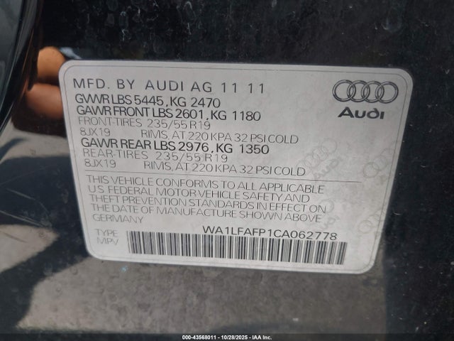 2012 AUDI Q5 WA1LFAFP1CA062778 Photo 8