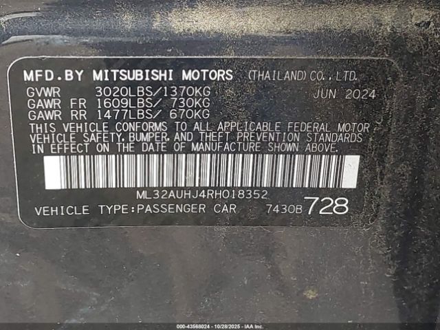 2024 MITSUBISHI MIRAGE ML32AUHJ4RH018352 Photo 8