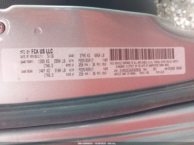 Dodge Grand Caravan R/t 2016 2C4RDGEGXGR369636 Image 9